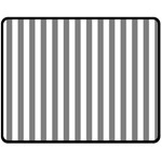 Vertical Stripes - White and Gray Fleece Blanket (Medium) (One Side)