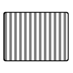Vertical Stripes - White and Gray Fleece Blanket (Small) (One Side)