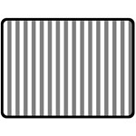 Vertical Stripes - White and Gray Double Sided Fleece Blanket (Large) (Two Sides)