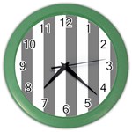 Vertical Stripes - White and Gray Color Wall Clock