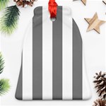 Vertical Stripes - White and Gray Bell Ornament (Two Sides)