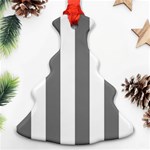 Vertical Stripes - White and Gray Christmas Tree Ornament (Two Sides)