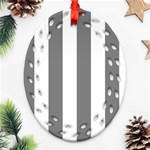 Vertical Stripes - White and Gray Ornament (Bell) Ornament (Oval Filigree)