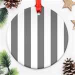 Vertical Stripes - White and Gray Round Ornament (Two Sides)