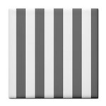 Vertical Stripes - White and Gray Tile Coaster