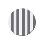 Vertical Stripes - White and Gray Rubber Coaster (Round)