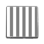 Vertical Stripes - White and Gray Memory Card Reader (Square)