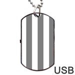 Vertical Stripes - White and Gray Dog Tag USB Flash (Two Sides)