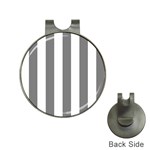 Vertical Stripes - White and Gray Golf Ball Marker Hat Clip