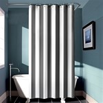Vertical Stripes - White and Gray Shower Curtain 36  x 72  (Stall)