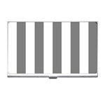 Vertical Stripes - White and Gray Business Card Holder