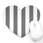 Vertical Stripes - White and Gray Heart Mousepad