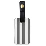 Vertical Stripes - White and Gray Luggage Tag (One Side)