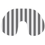 Vertical Stripes - White and Gray Travel Neck Pillow