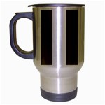 Vertical Stripes - White and Gray Travel Mug (Silver Gray)