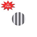 Vertical Stripes - White and Gray 1  Mini Button (10 pack)