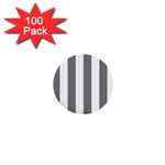 Vertical Stripes - White and Gray 1  Mini Button (100 pack)