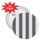 Vertical Stripes - White and Gray 2.25  Button (10 pack)