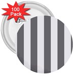 Vertical Stripes - White and Gray 3  Button (100 pack)