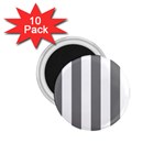 Vertical Stripes - White and Gray 1.75  Magnet (10 pack)