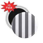Vertical Stripes - White and Gray 2.25  Magnet (10 pack)