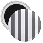 Vertical Stripes - White and Gray 3  Magnet