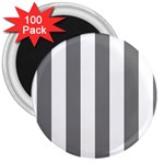Vertical Stripes - White and Gray 3  Magnet (100 pack)