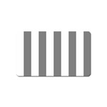 Vertical Stripes - White and Gray Magnet (Name Card)