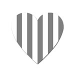 Vertical Stripes - White and Gray Magnet (Heart)