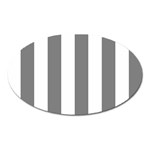Vertical Stripes - White and Gray Magnet (Oval)