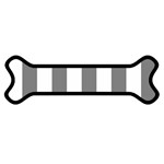 Vertical Stripes - White and Gray Magnet (Dog Bone)