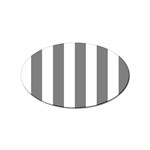 Vertical Stripes - White and Gray Sticker (Oval)