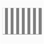 Vertical Stripes - White and Gray Postcards 5  x 7  (Pkg of 10)