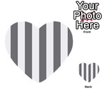 Vertical Stripes - White and Gray Multi-purpose Cards (Heart)