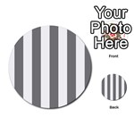 Vertical Stripes - White and Gray Multi-purpose Cards (Round)