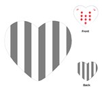 Vertical Stripes - White and Gray Playing Cards (Heart)