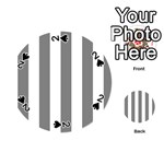 Vertical Stripes - White and Gray Playing Cards 54 (Round)