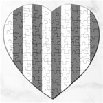 Vertical Stripes - White and Gray Jigsaw Puzzle (Heart)