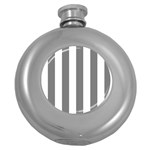 Vertical Stripes - White and Gray Hip Flask (5 oz)