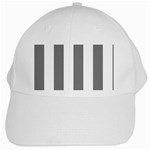 Vertical Stripes - White and Gray White Cap