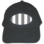 Vertical Stripes - White and Gray Black Cap