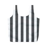 Vertical Stripes - White and Dark Gray Full Print Recycle Bag (M)