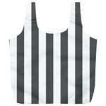 Vertical Stripes - White and Dark Gray Full Print Recycle Bag (XL)