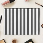 Vertical Stripes - White and Dark Gray Cosmetic Bag (XL)