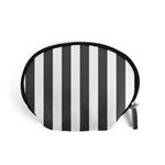 Vertical Stripes - White and Dark Gray Accessory Pouch (Small)