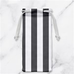Vertical Stripes - White and Dark Gray Jewelry Bag