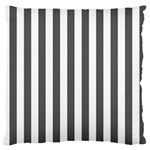 Vertical Stripes - White and Dark Gray Large Flano Cushion Case (Two Sides)