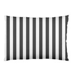 Vertical Stripes - White and Dark Gray Pillow Case (One Side)