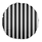 Vertical Stripes - White and Dark Gray Large 18  Premium Round Cushion