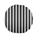 Vertical Stripes - White and Dark Gray Standard 15  Premium Flano Round Cushion